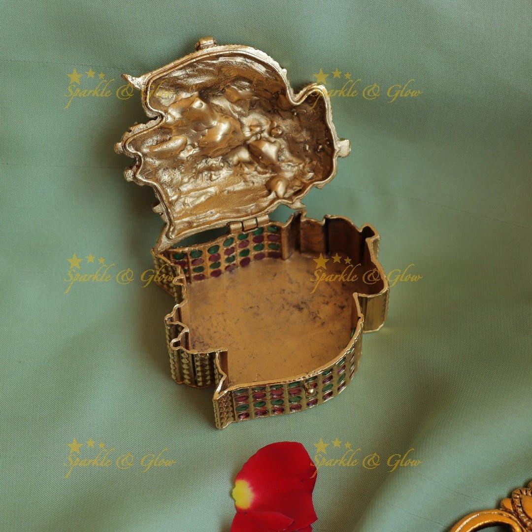 Stunning Shiva Parivar on Garuda pendant carved Kumkum Box - Sparkle and Glow