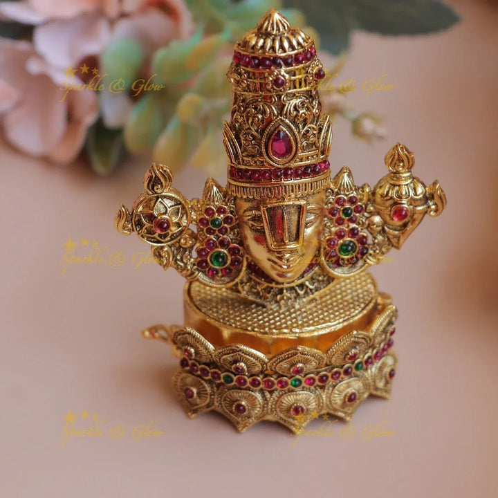 Grand Idol Balaji temple design Kumkum box - Sparkle and Glow