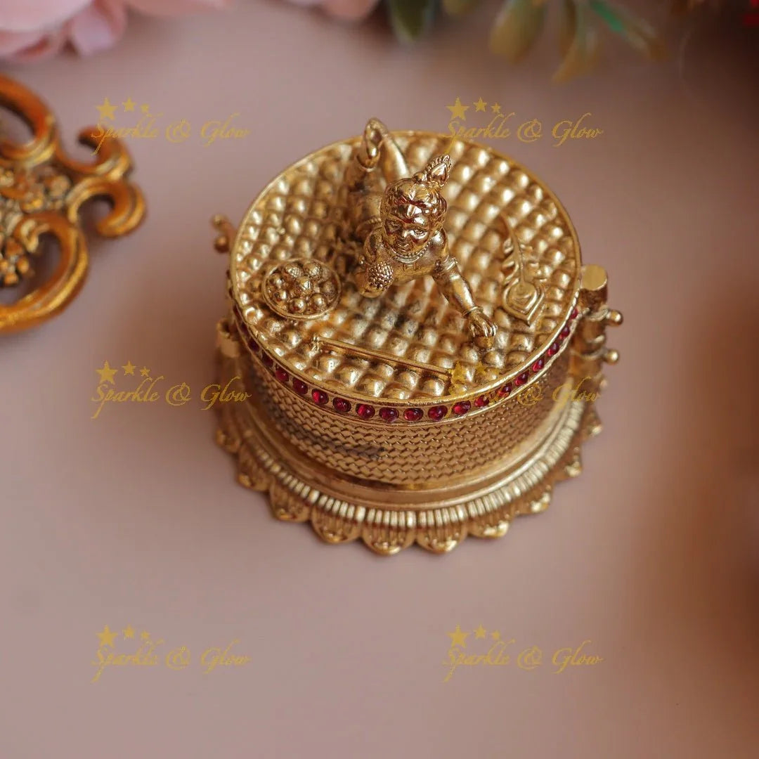 Traditional Idol Balakrishna Playing design Kumkum box - Sparkle and Glow