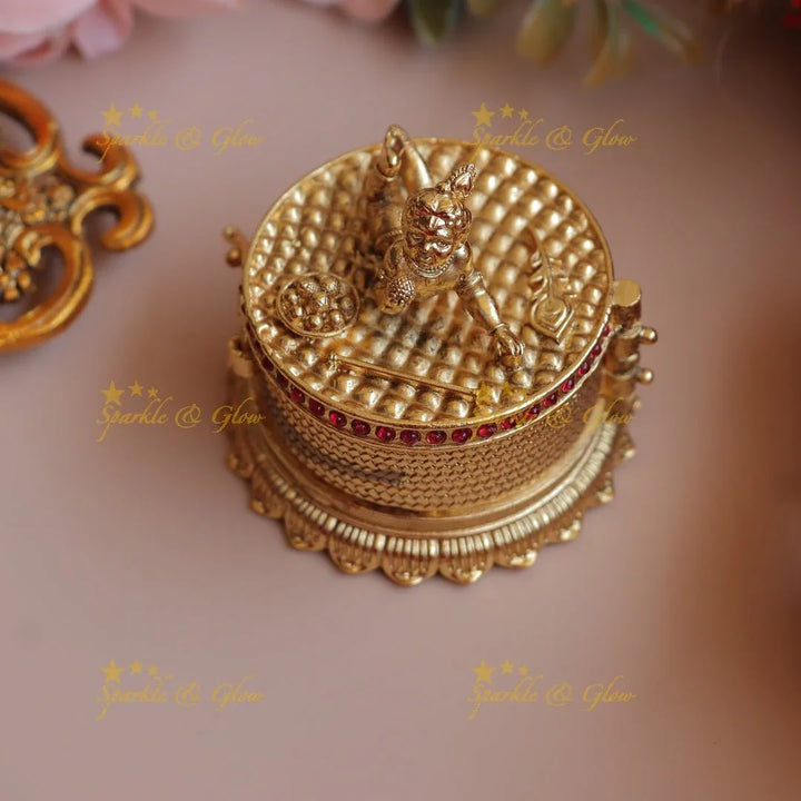 Traditional Idol Balakrishna Playing design Kumkum box - Sparkle and Glow
