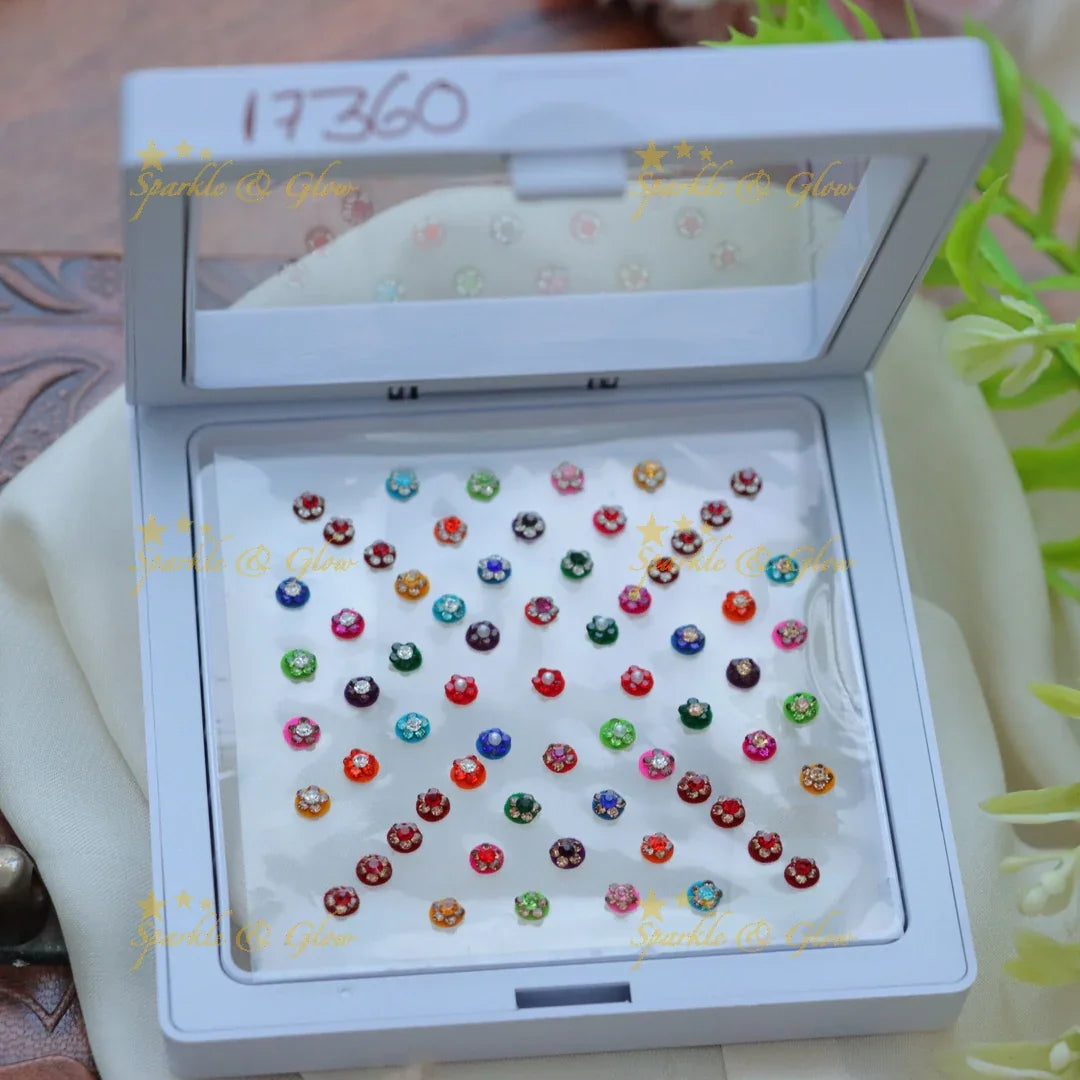 Luxe Pearl & Gemstone Round Bindi Collection - Bridal