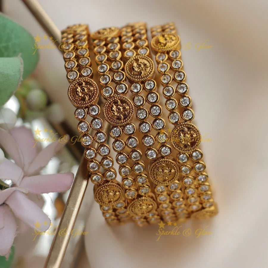 Exquisite Gold-alike Lakshmi Coin Bangles - Sparkle and Glow