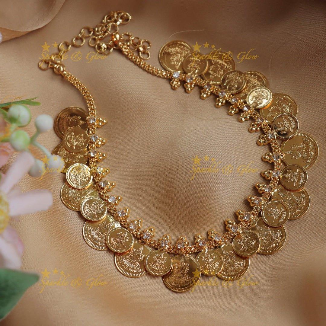 Traditional Gold-alike Kerala style Temple Coin Necklace - Sparkle and Glow