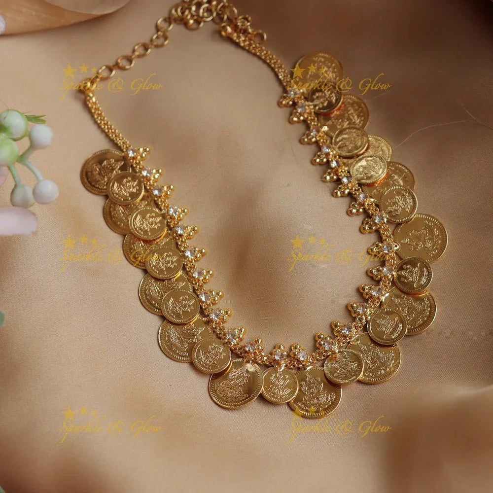 Traditional Gold-alike Kerala style Temple Coin Necklace - Sparkle and Glow