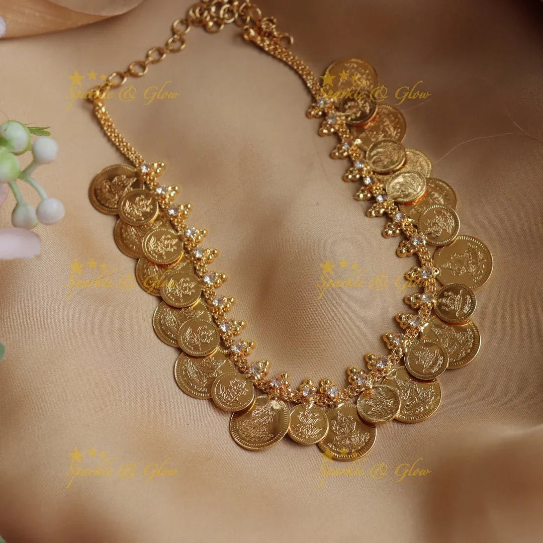 Traditional Gold-alike Kerala style Temple Coin Necklace - Sparkle and Glow