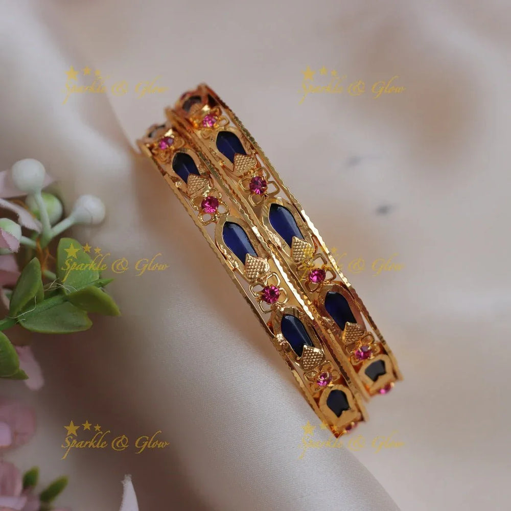 Simple and elegant kerala design palakka champa bangles - Sparkle and Glow