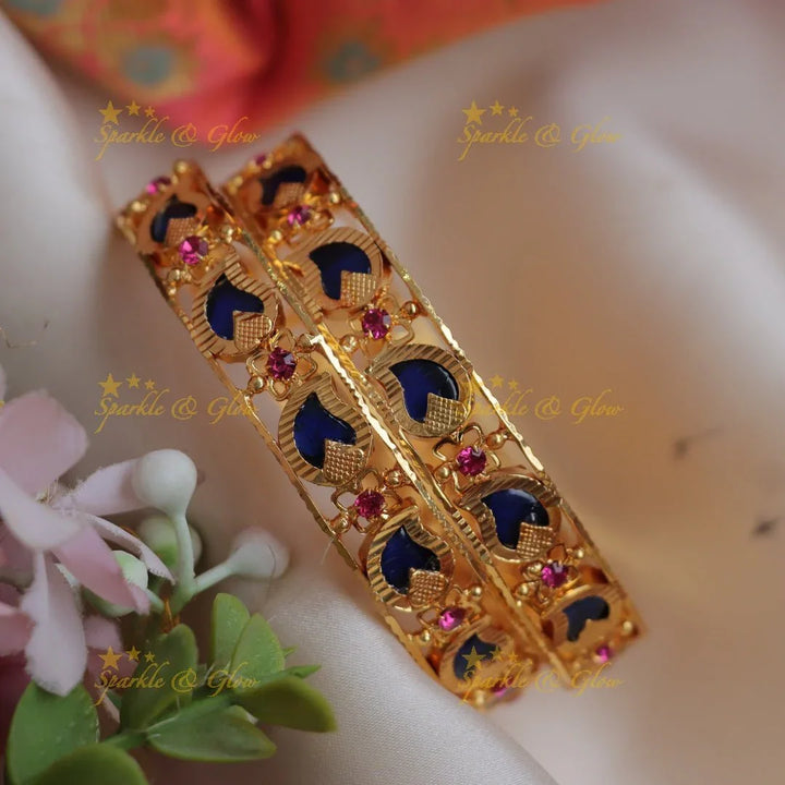 Pretty kerala design mango and palakka champa bangles - Sparkle and Glow