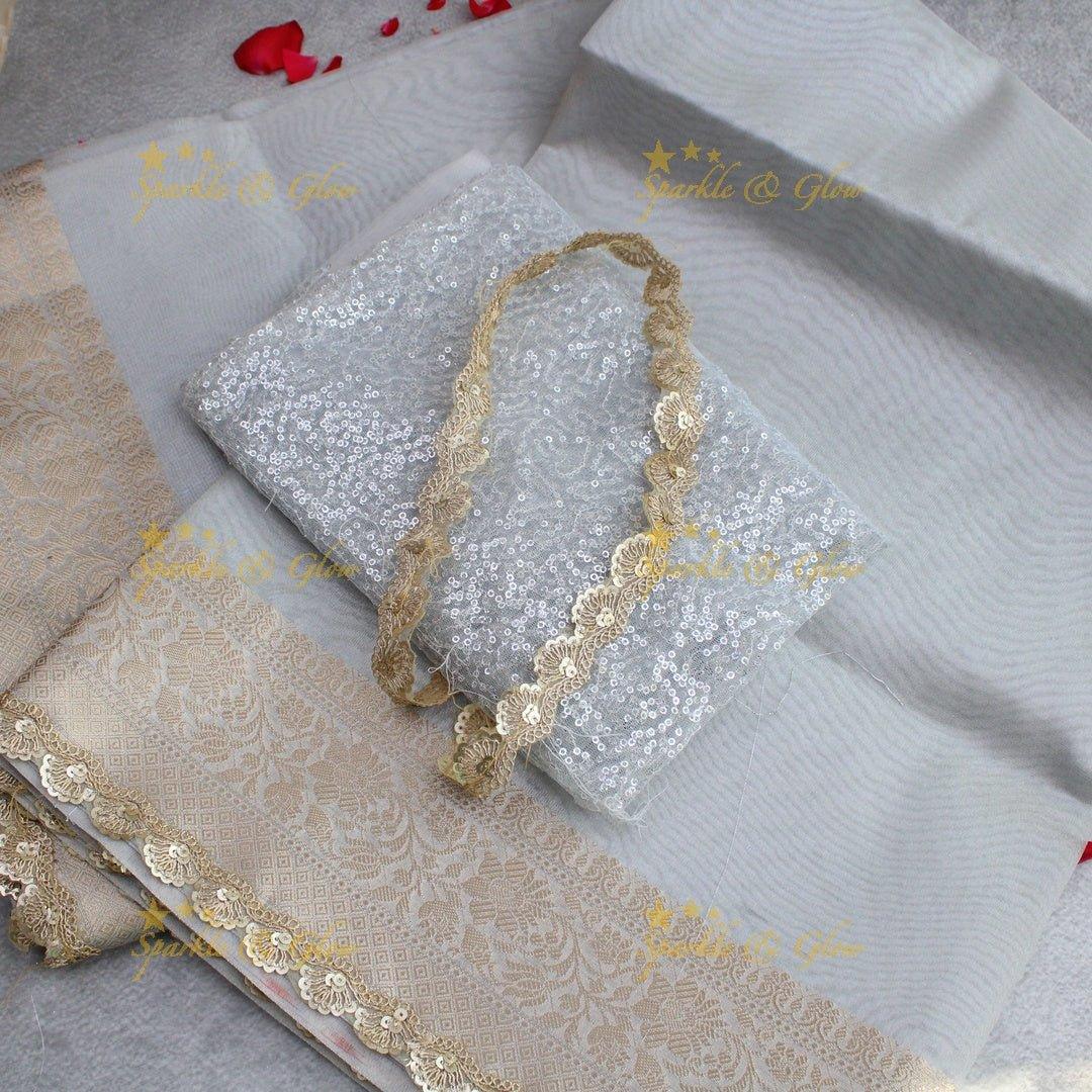 Shraddha Kapoor Inspired Banarasi Tissue saree with lace attach design - Sparkle and Glow