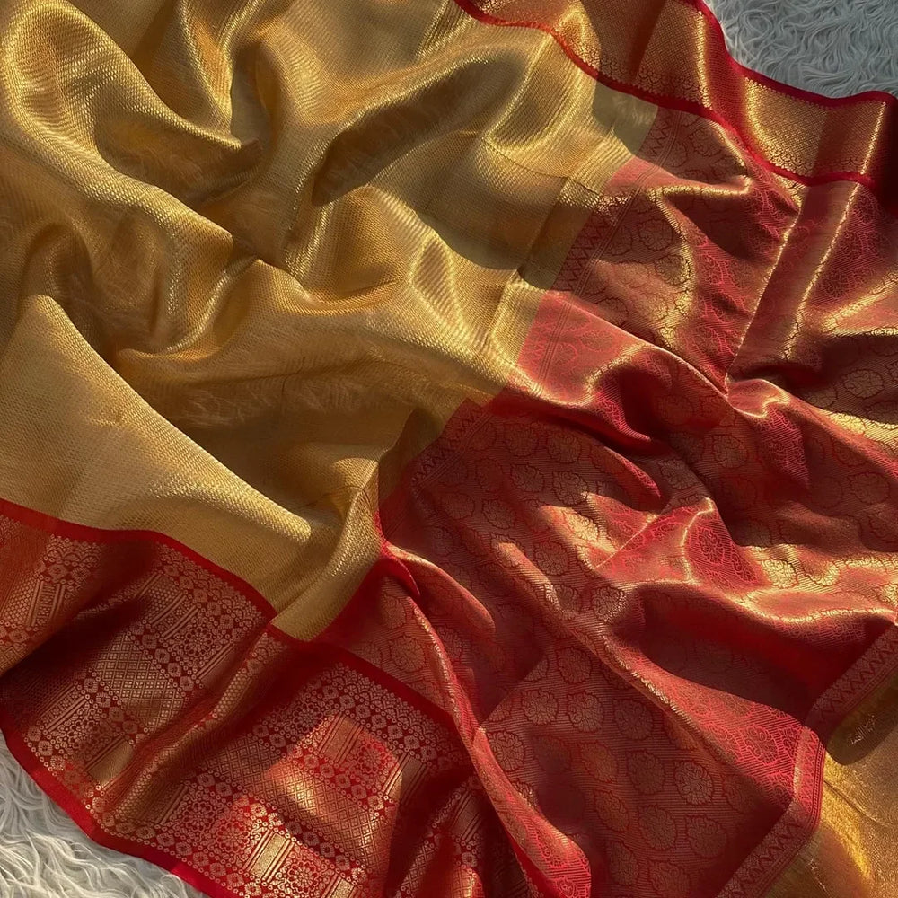 Banarasi most trending Tanchui saree beautiful border Zari weaving border - Sparkle and Glow