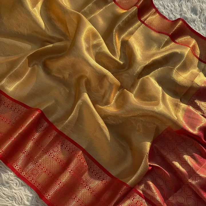 Banarasi most trending Tanchui saree beautiful border Zari weaving border - Sparkle and Glow
