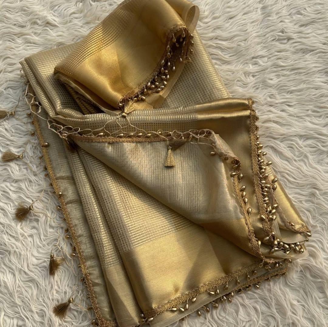 PREMIUM KANJIVARAM SOFT PATTU WITH LACE WORK SAREE - Sparkle and Glow