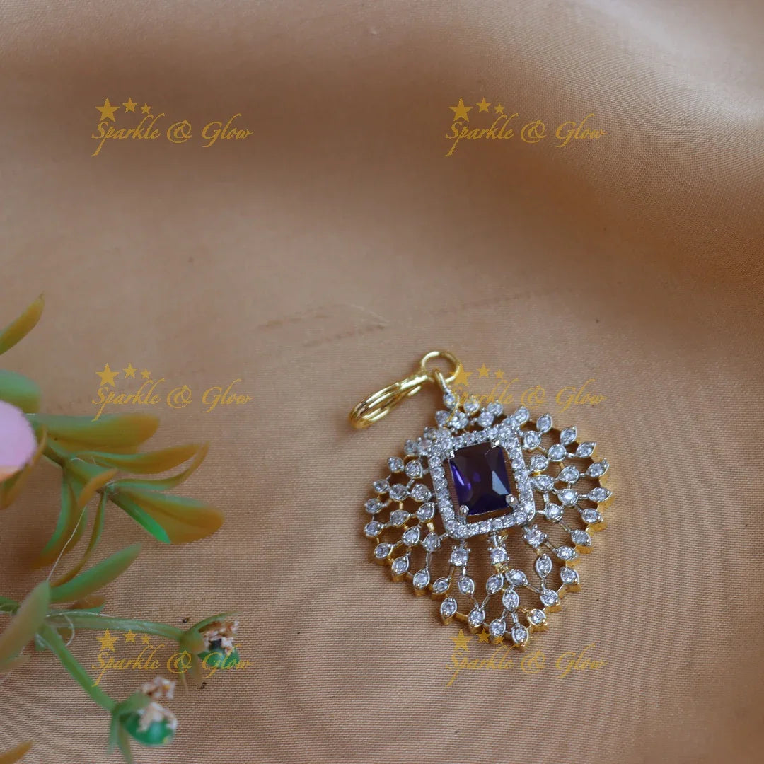 Stunning GJ polish Square-Center AD Maang tikka - Sparkle and Glow