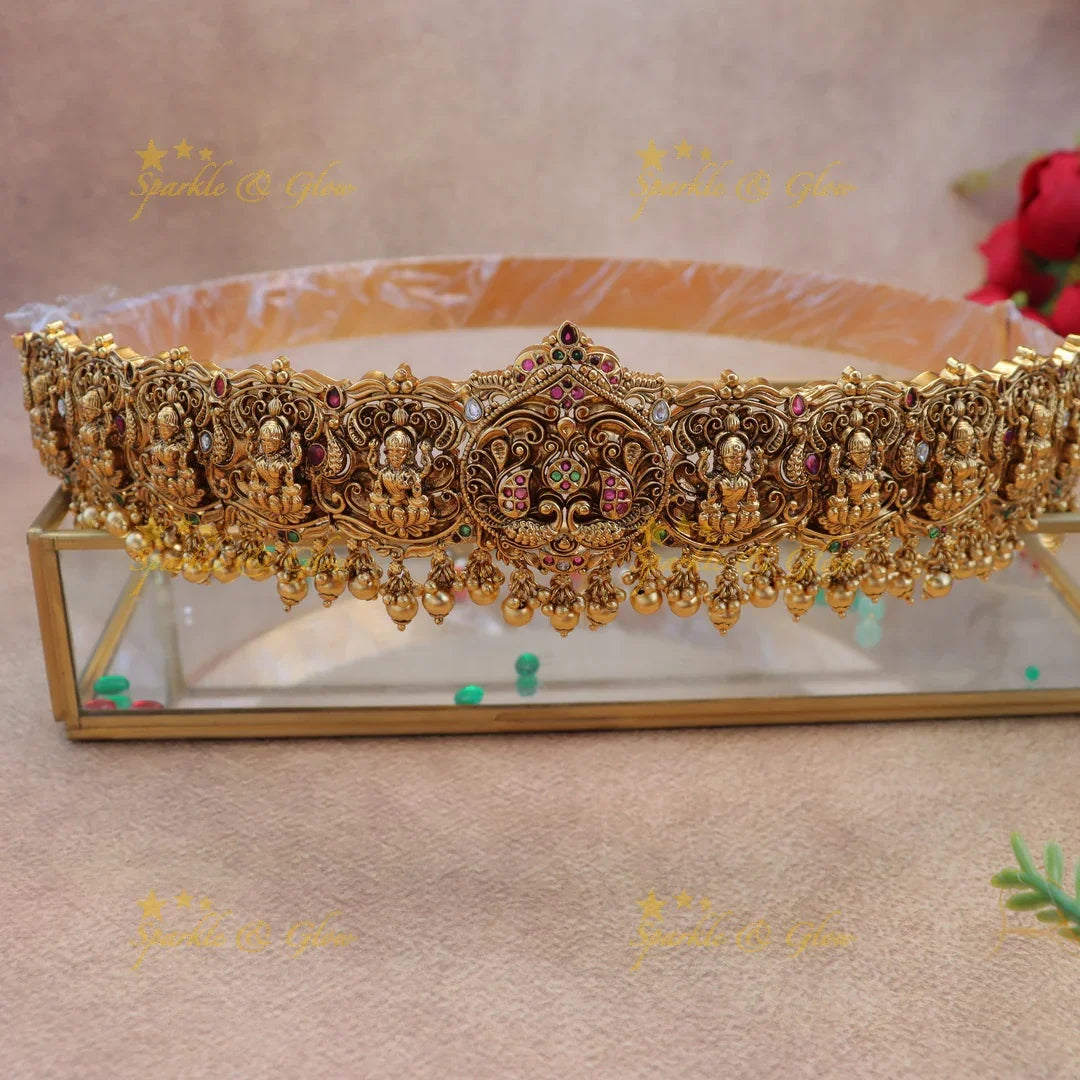 Grand Lakshmi Temple Hipbelt with Kemp Stones