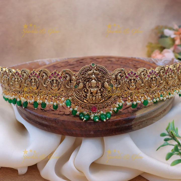 Grand Lakshmi Peacock carved Bridal Hipbelt
