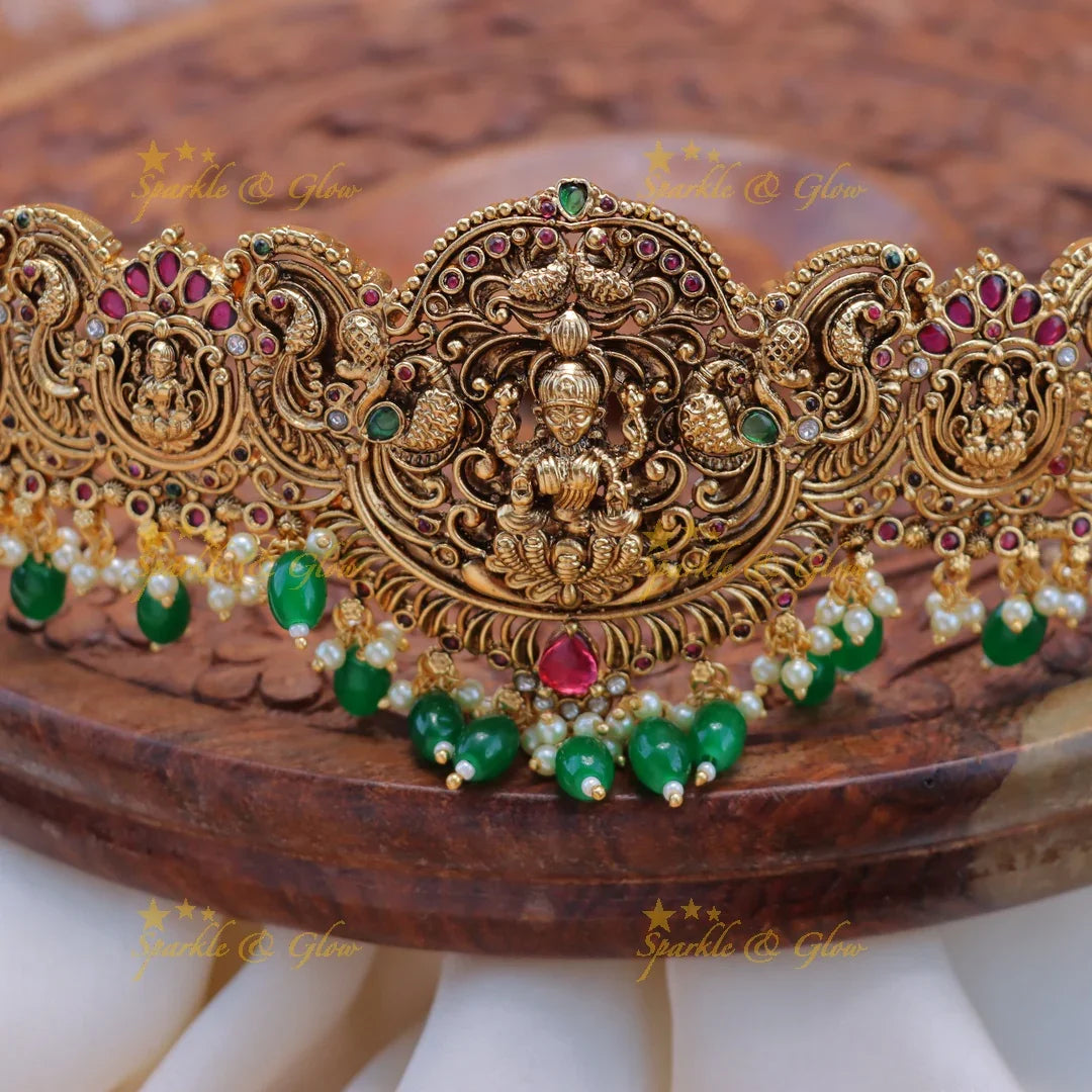 Grand Lakshmi Peacock carved Bridal Hipbelt