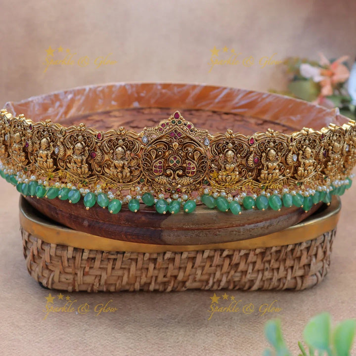 Grand Lakshmi Temple Hipbelt with Kemp Stones
