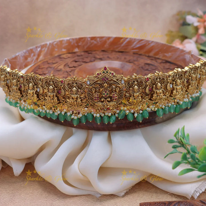 Grand Lakshmi Temple Hipbelt with Kemp Stones