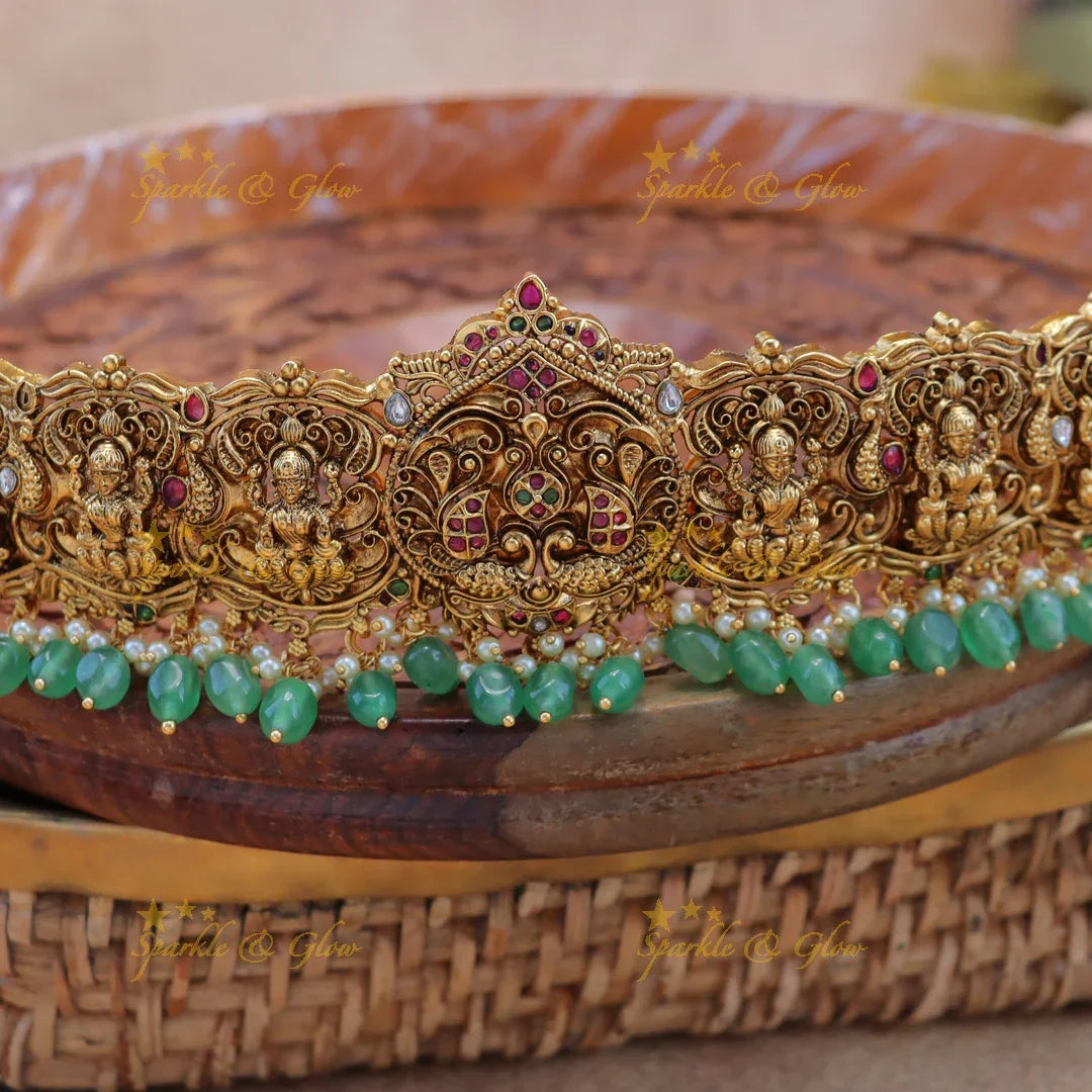 Grand Lakshmi Temple Hipbelt with Kemp Stones