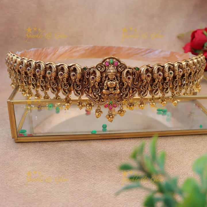 Antique Gold alike Nagas Temple Hipbelt