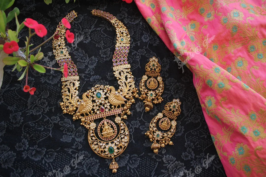 CZ stones statement lakshmi haram - Sparkle and Glow