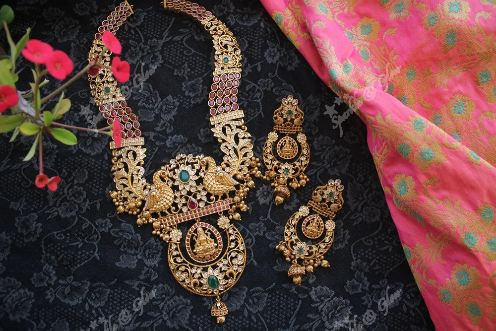 CZ stones statement lakshmi haram - Sparkle and Glow