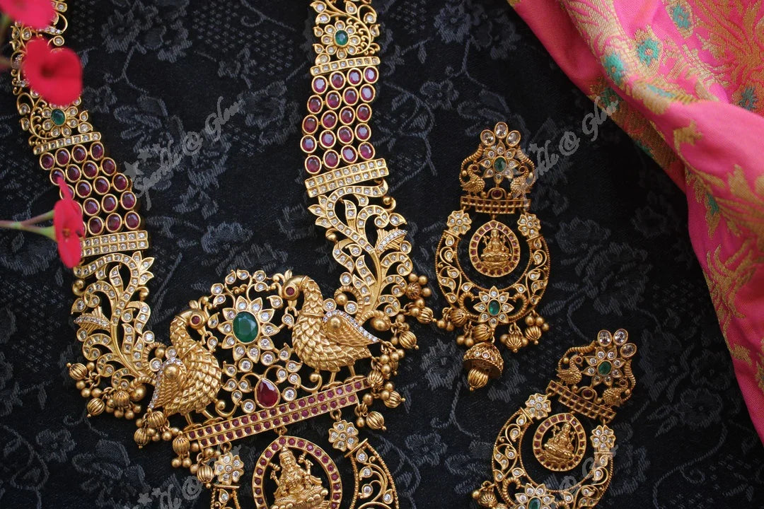 CZ stones statement lakshmi haram - Sparkle and Glow