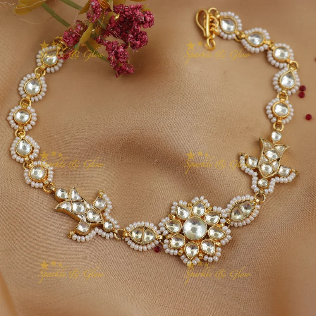 Jadau Kundan Sheeshphool with Floral Centerpiece
