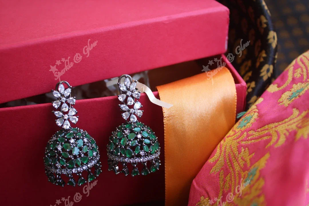 Revolving Ad stones jhumukas - Sparkle and Glow