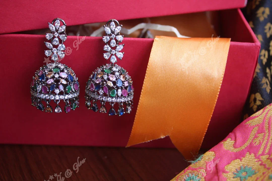 Revolving Ad stones jhumukas - Sparkle and Glow