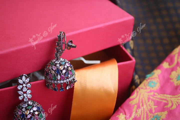 Revolving Ad stones jhumukas - Sparkle and Glow