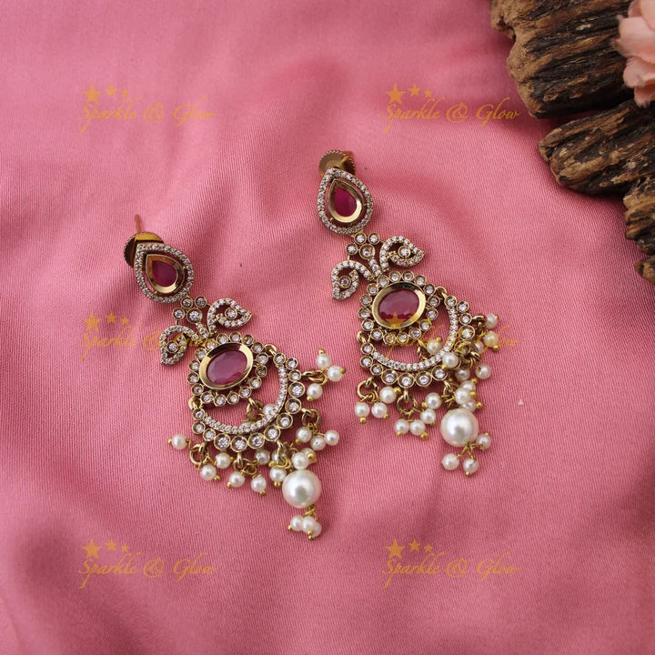 Elegant Kundan Floral Victorian AD short necklace