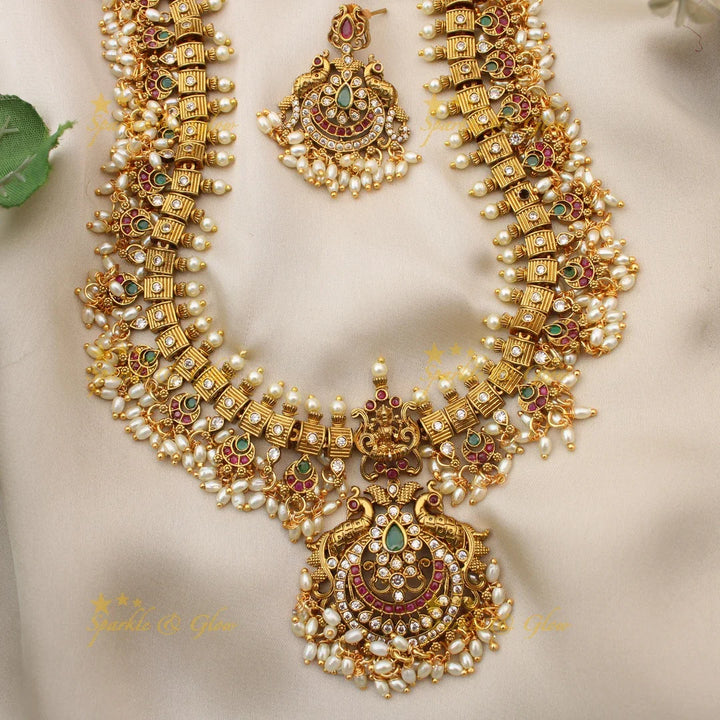 Stunning Peacock Floral Kemp Guttapusalu Haram