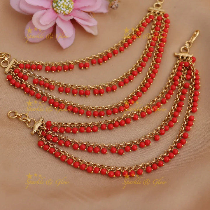 Mint Green Three-Layered Beaded Earchain