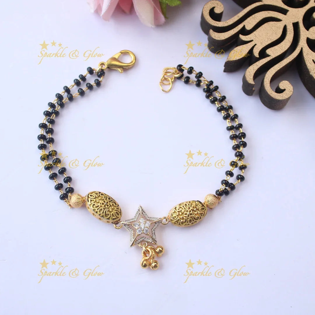 Mangalsutra Bracelet with Star-Shaped CZ Charm