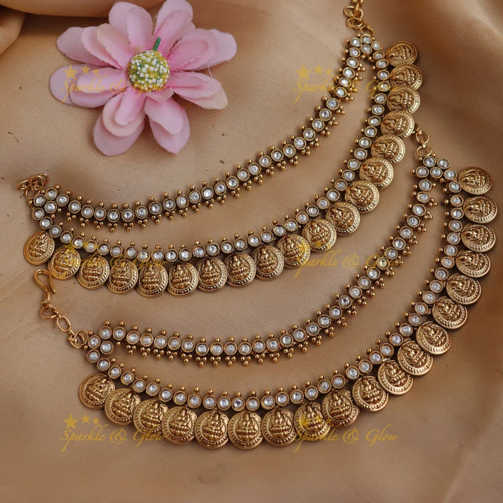 Temple Coin Pearl Ear Chain Jewelry