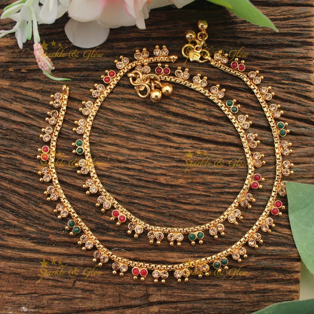 Traditional Crystal stone Anklet