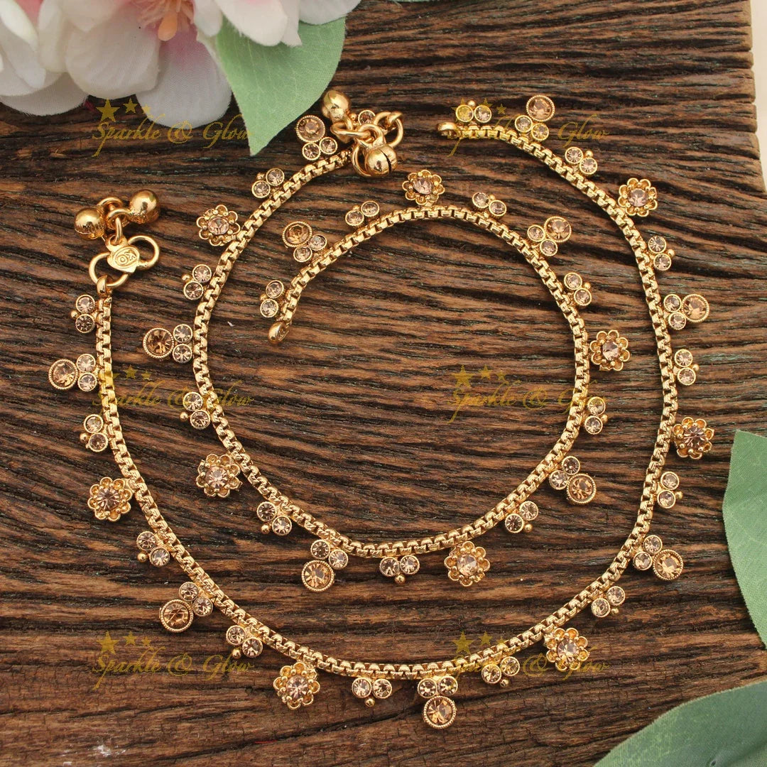 Traditional Floral stone Anklet
