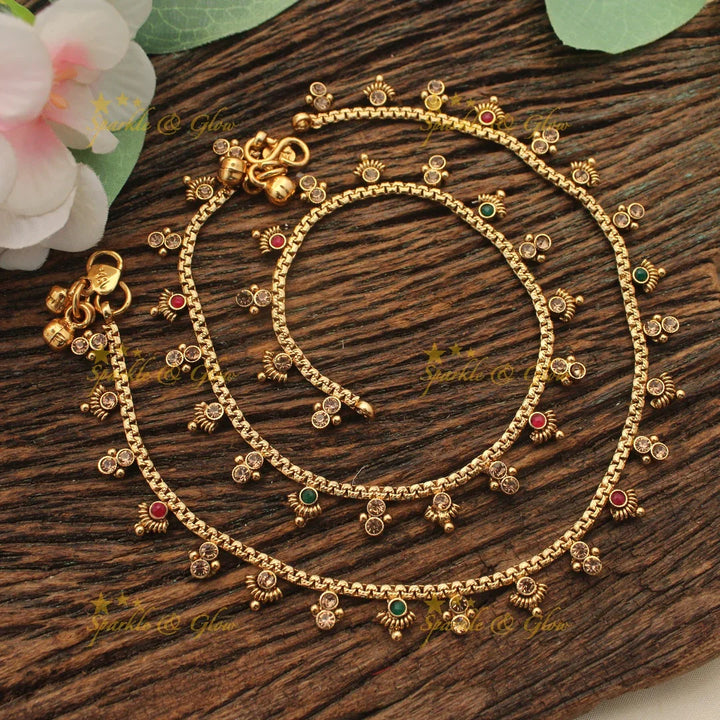 Traditional Floral stone Anklets