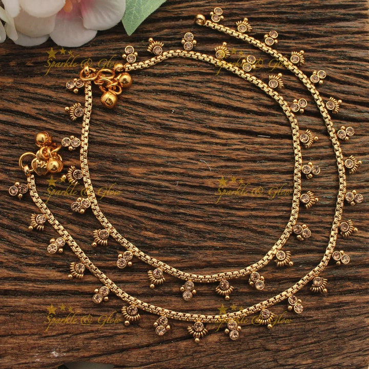 Traditional Floral stone Anklets