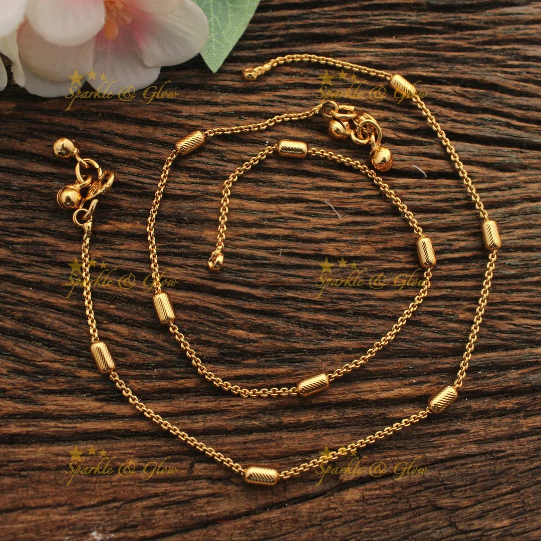 Elegant Minimal Gold alike Chain Anklets