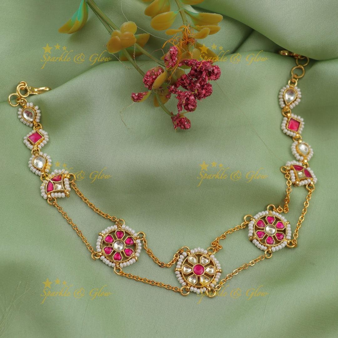 Triple Floral Jadau Kundan Sheeshphool