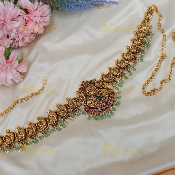 Stunning Kemp Peacock Floral Bridal Hipchain Belt