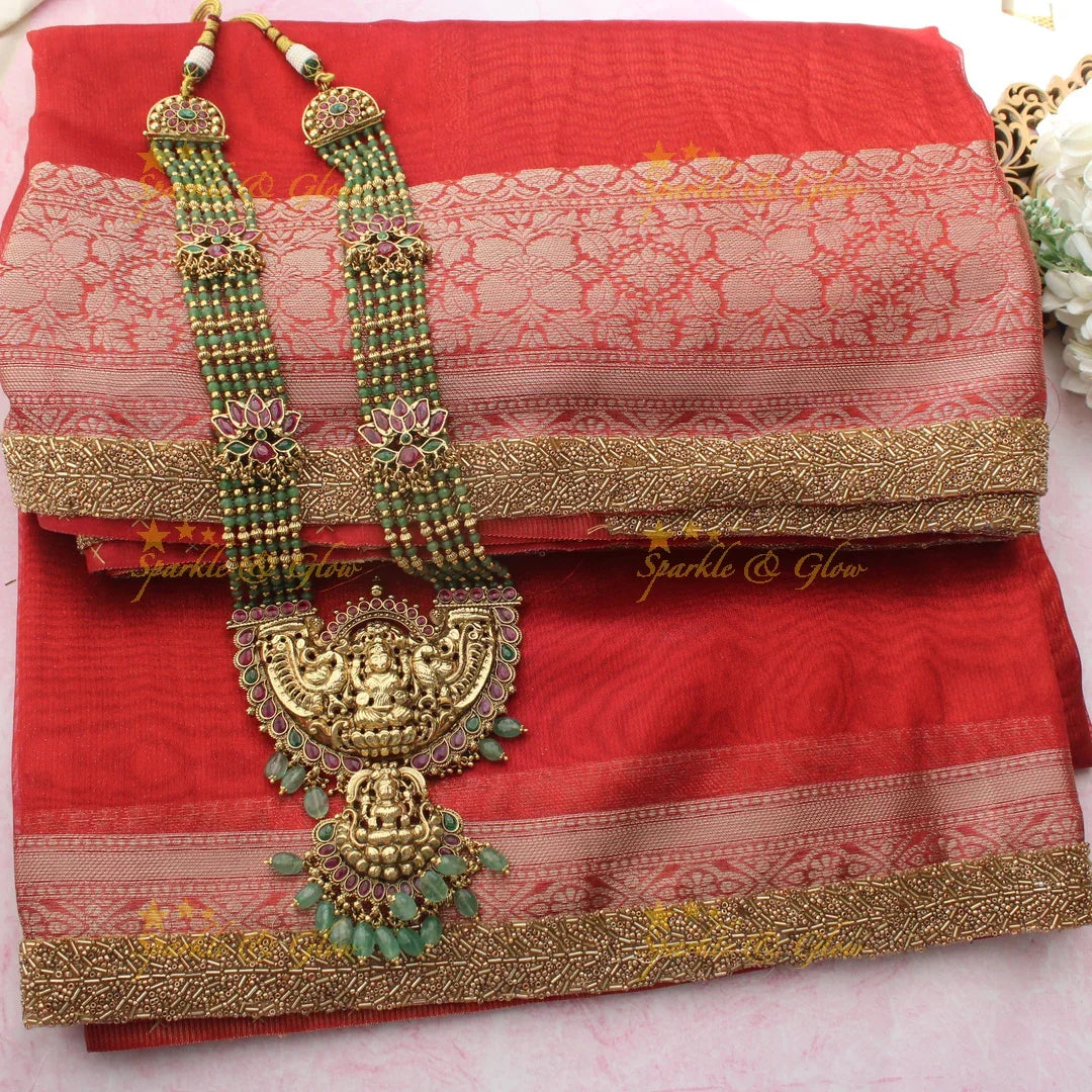 Traditional Red Banarasi Silk Saree with Rich Zari Border