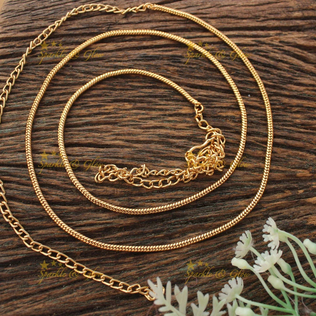 Minimalist Gold alike Thin Hipchain for Traditional Wear