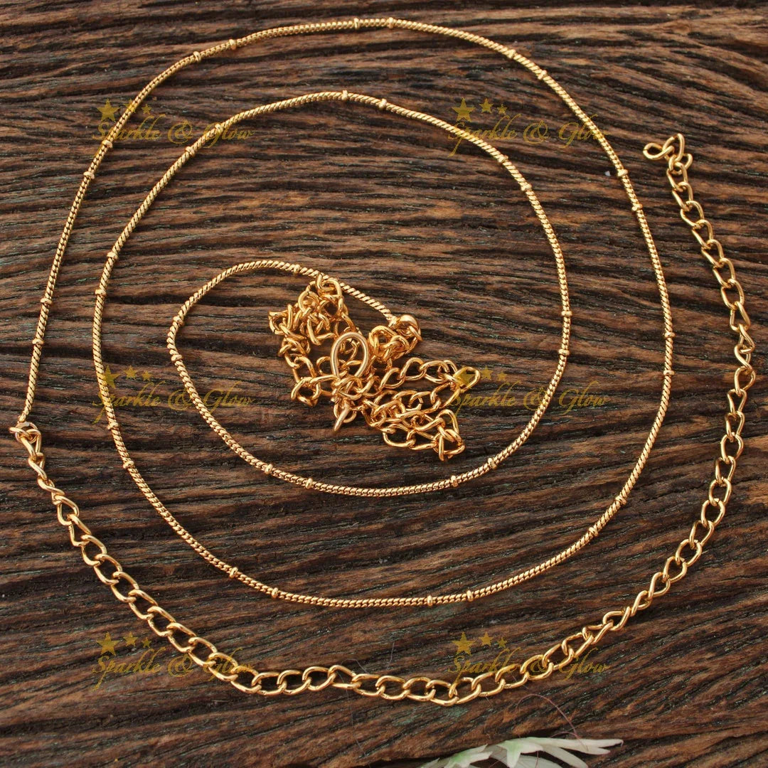 Traditional Gold alike Thin Beaded Hipchain