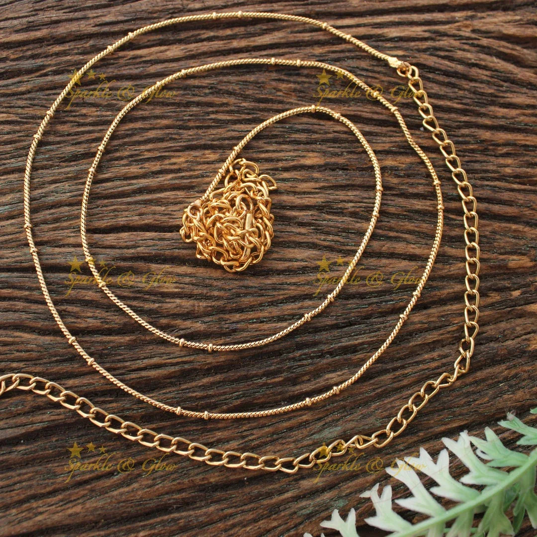 Minimalist Gold alike Thin Hipchain with Textured Detailing