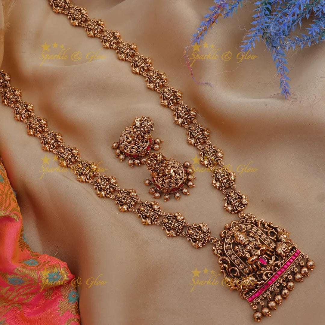 Grand Lakshmi Temple Haram with Elephant Carvings