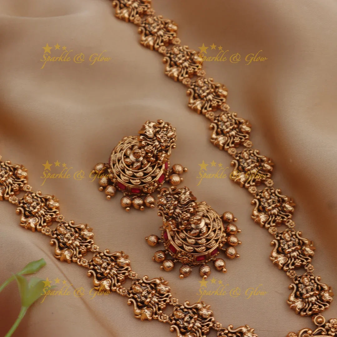 Grand Lakshmi Temple Haram with Elephant Carvings