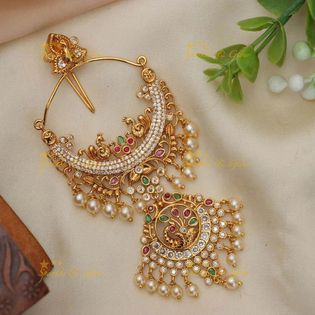 Stunning Gold Chandbali Hairpin for Festive Glam