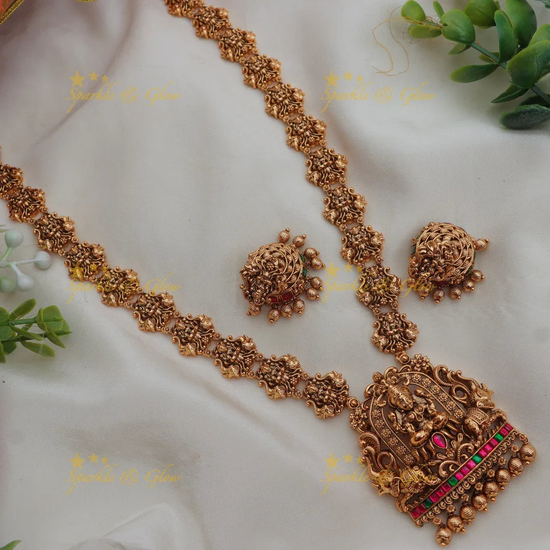 Grand Lakshmi Temple Haram with Elephant Carvings